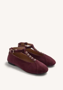 BAILARINAS BURDEOS PIEL TACHAS