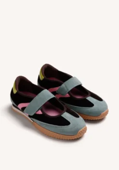 BAILARINAS DEPORTIVAS MARRÓN PIEL Y NYLON