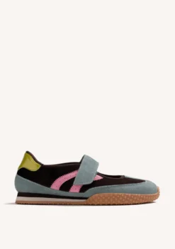 BAILARINAS DEPORTIVAS MARRÓN PIEL Y NYLON