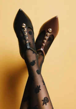 BAILARINAS NEGRO PIEL TACHAS