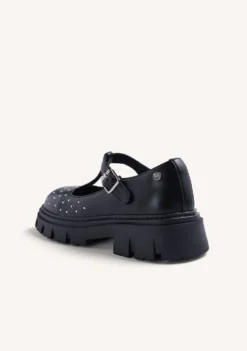 BAILARINAS NEGRO TACHAS Y SUELA TRACK