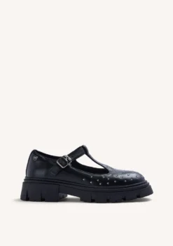 BAILARINAS NEGRO TACHAS Y SUELA TRACK