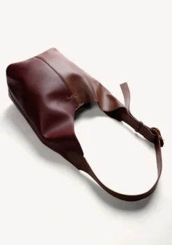 BOLSO MAXI BUCKET MARRÓN Y MORADO