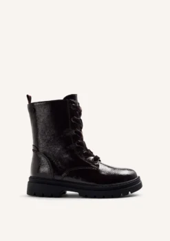 BOTAS MARRÓN EFECTO CHAROL