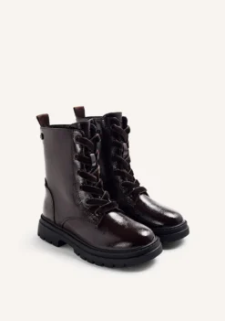 BOTAS MARRÓN EFECTO CHAROL