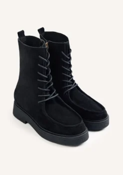 BOTAS NEGRO ESTILO MILITAR PIEL