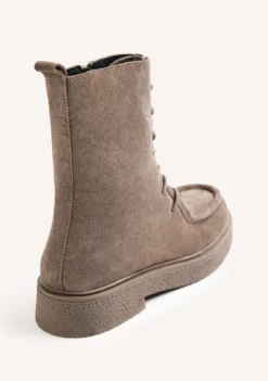 BOTAS TAUPE ESTILO MILITAR PIEL