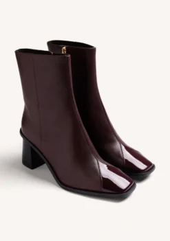 BOTINES BURDEOS PIEL