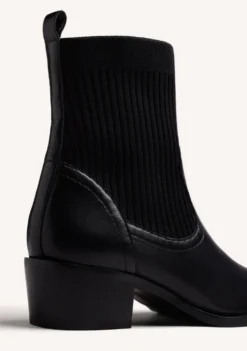 BOTINES NEGRO COWBOY ELÁSTICOS PIEL