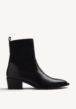 BOTINES NEGRO COWBOY ELÁSTICOS PIEL