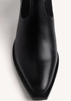 BOTINES NEGRO COWBOY ELÁSTICOS PIEL
