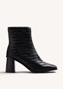 BOTINES NEGRO PIEL TRENZADA