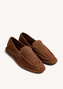 MOCASINES CAMEL PIEL TRENZADA