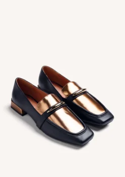 MOCASINES NEGRO PIEL CONTRASTES