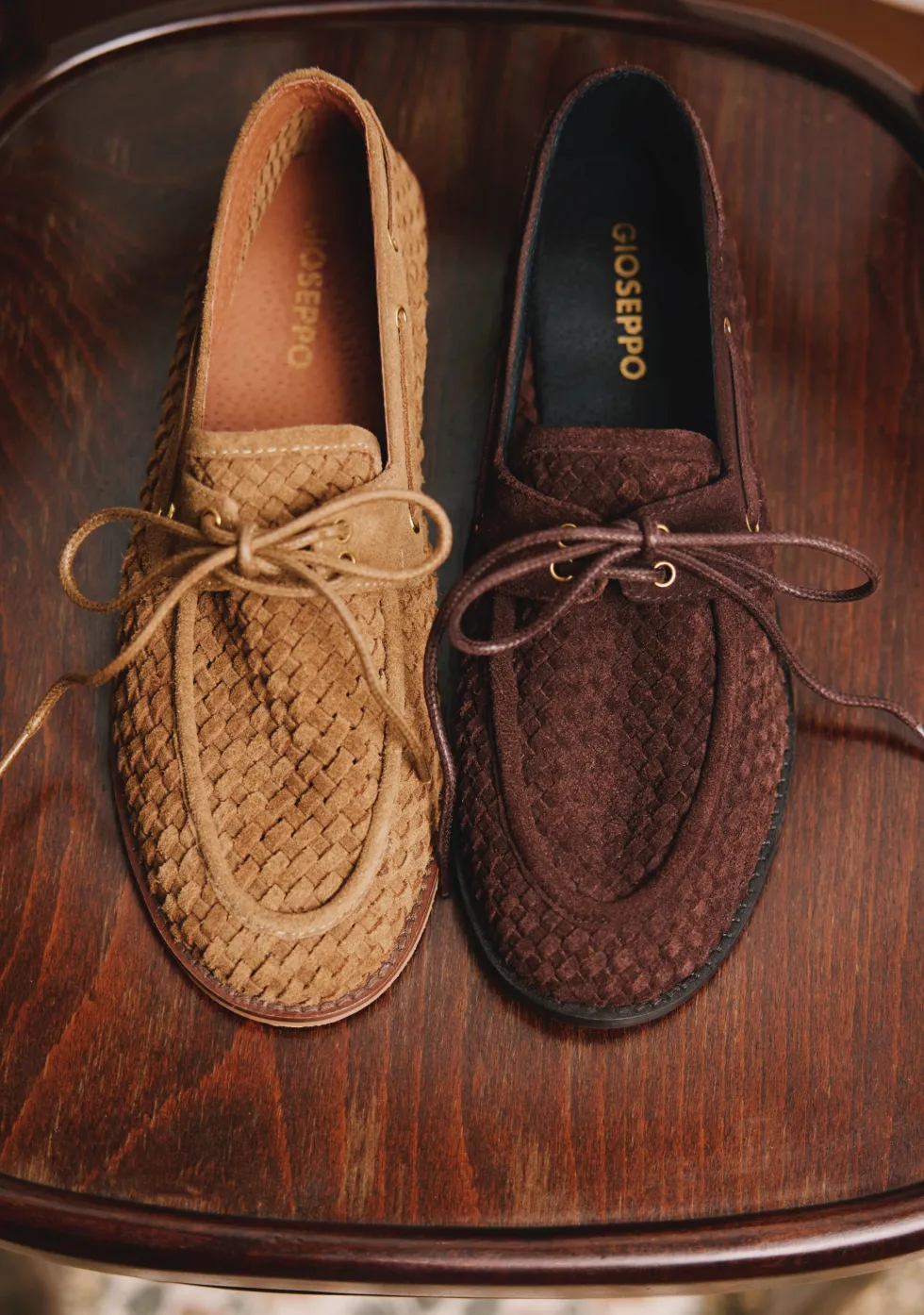 MOCASINES NÁUTICOS MARRÓN PIEL TRENZADA
