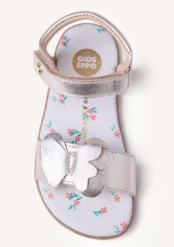 SANDALIAS BAREFOOT PIEL BRILLO Y MARIPOSA SLITE