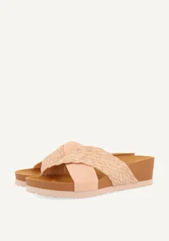 SANDALIAS CON CUÑA TIPO BIO Y TIRAS COLOR ROSA PARA MUJER GOULDS