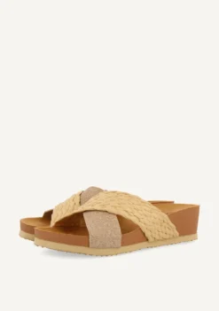 SANDALIAS CON CUÑA TIPO BIO Y TIRAS COLOR NATURAL PARA MUJER GOULDS