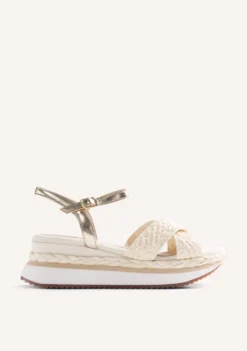 SANDALIAS CROCHET CUÑA RAFIA TREVELIN