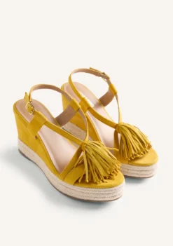 SANDALIAS CUÑA PIEL FLECOS KILOSA