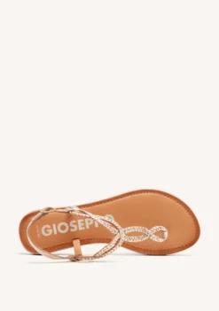 SANDALIAS DE TIRAS TRENZADAS DORADAS PARA MUJER MERIGNAS