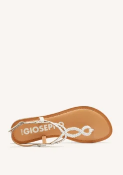 SANDALIAS DE TIRAS TRENZADAS BLANCAS PARA MUJER MERIGNAS