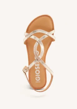 SANDALIAS DORADAS DE TIRAS FINAS PARA MUJER LAMIM