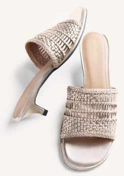 SANDALIAS MULES TACÓN PIEL TRENZADA BALKAN