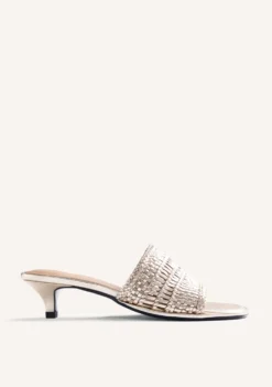 SANDALIAS MULES TACÓN PIEL TRENZADA BALKAN
