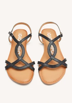 SANDALIAS NEGRAS DE TIRAS FINAS PARA MUJER LAMIM