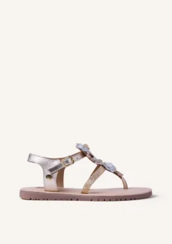 SANDALIAS PIEL BRILLO FLORES TAMBACH