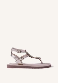SANDALIAS PIEL BRILLO Y ABALORIOS WATAMU