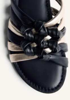 SANDALIAS PIEL BRILLO Y NUDOS CALBAYOG