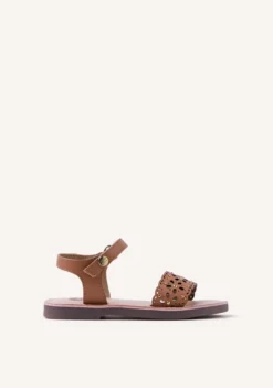 SANDALIAS PIEL CALADA FLORES DIPOLOG