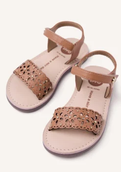 SANDALIAS PIEL CALADA FLORES DIPOLOG