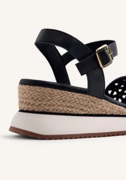 SANDALIAS PIEL CUÑA RAFIA WETE