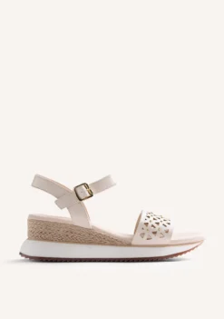 SANDALIAS PIEL CUÑA RAFIA WETE