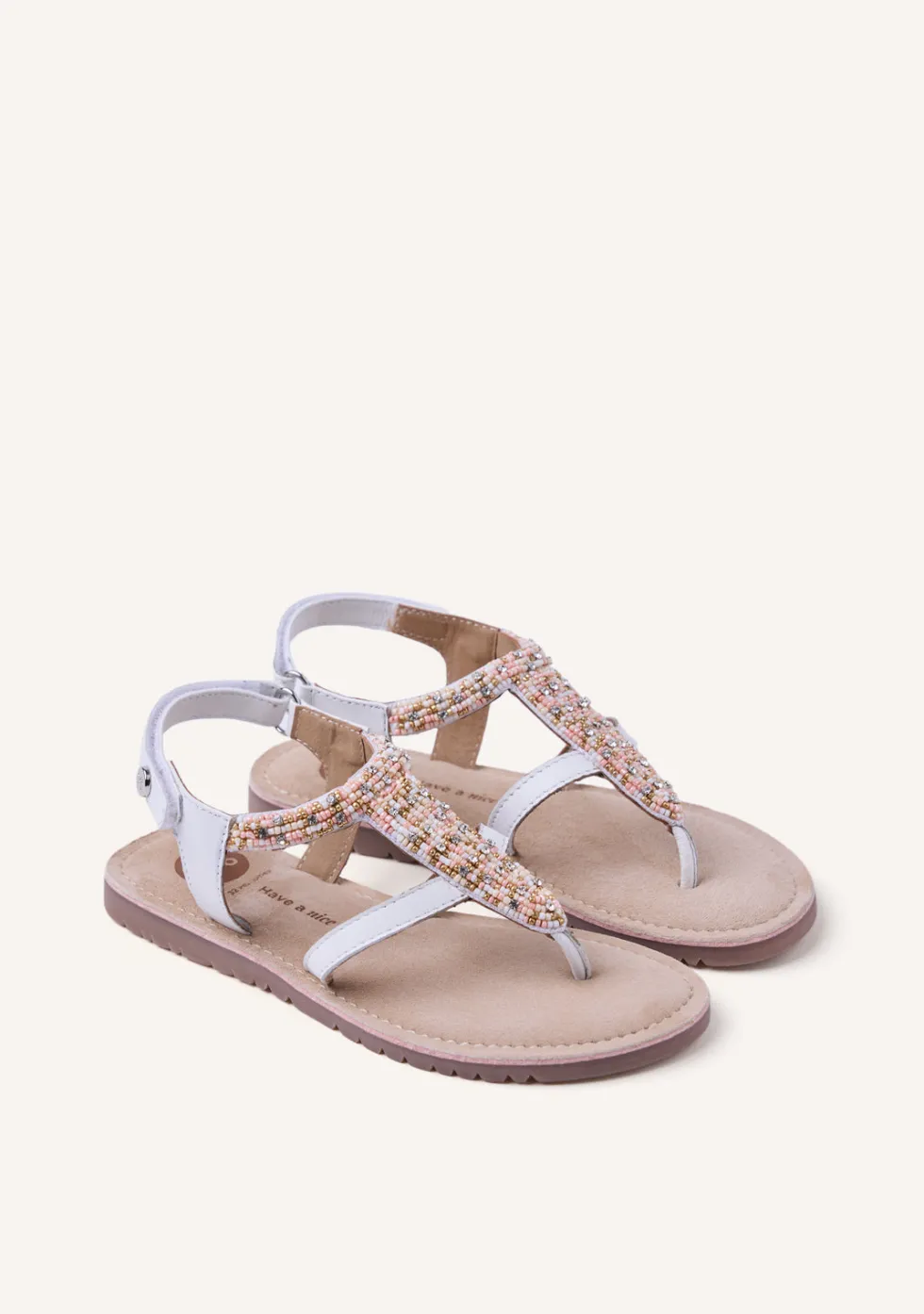 SANDALIAS PIEL CUENTAS Y ABALORIOS INYA