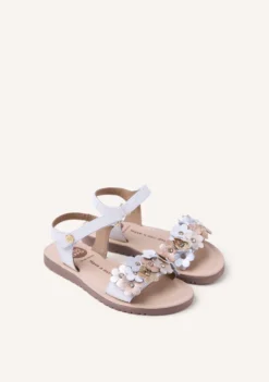 SANDALIAS PIEL FLORES GRADINA