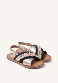 SANDALIAS PIEL, RAFIA Y ABALORIOS BARTO