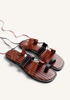 SANDALIAS PIEL TACHAS BY MARÍA G. DE JAIME