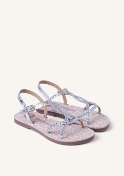 SANDALIAS PIEL TRENZADA BRILLO BODEN