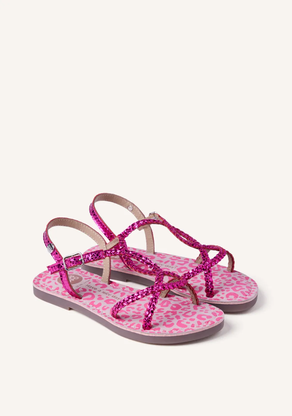 SANDALIAS PIEL TRENZADA BRILLO BODEN