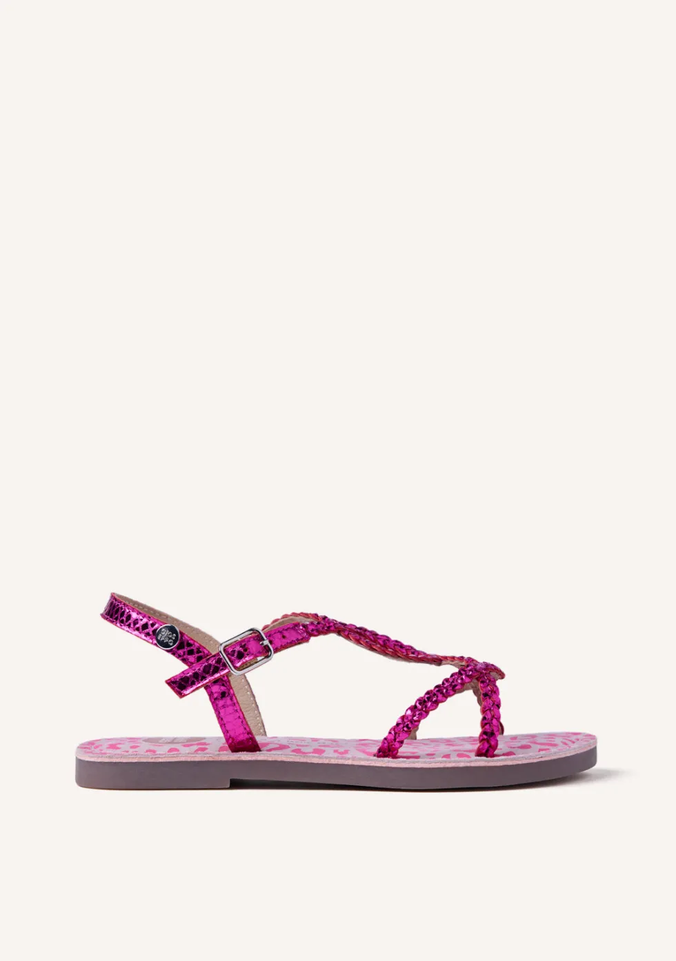 SANDALIAS PIEL TRENZADA BRILLO BODEN