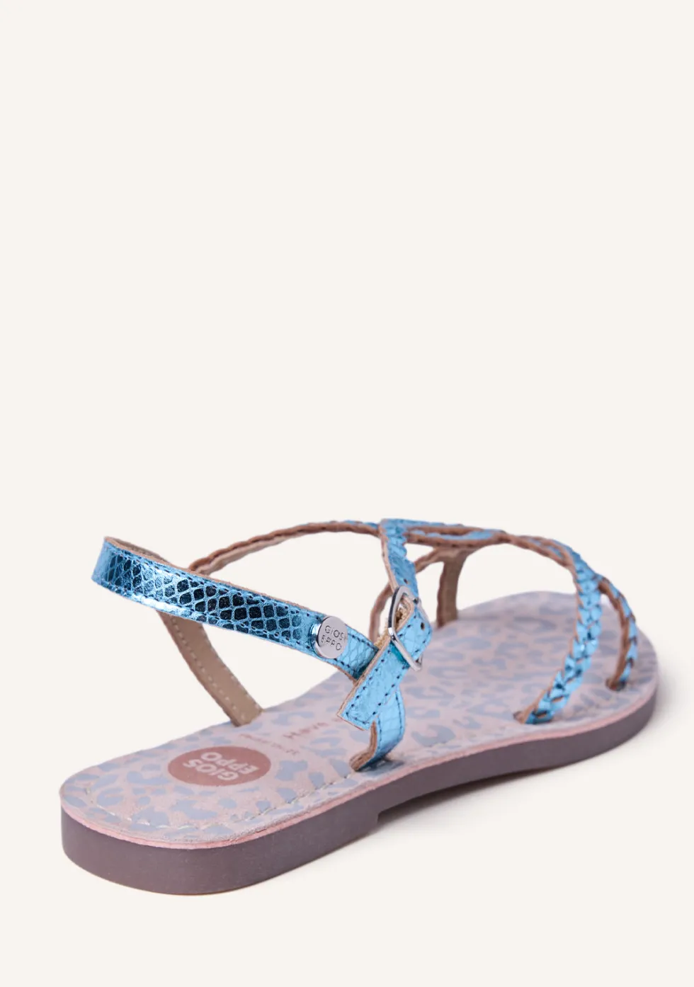 SANDALIAS PIEL TRENZADA BRILLO BODEN