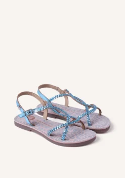 SANDALIAS PIEL TRENZADA BRILLO BODEN