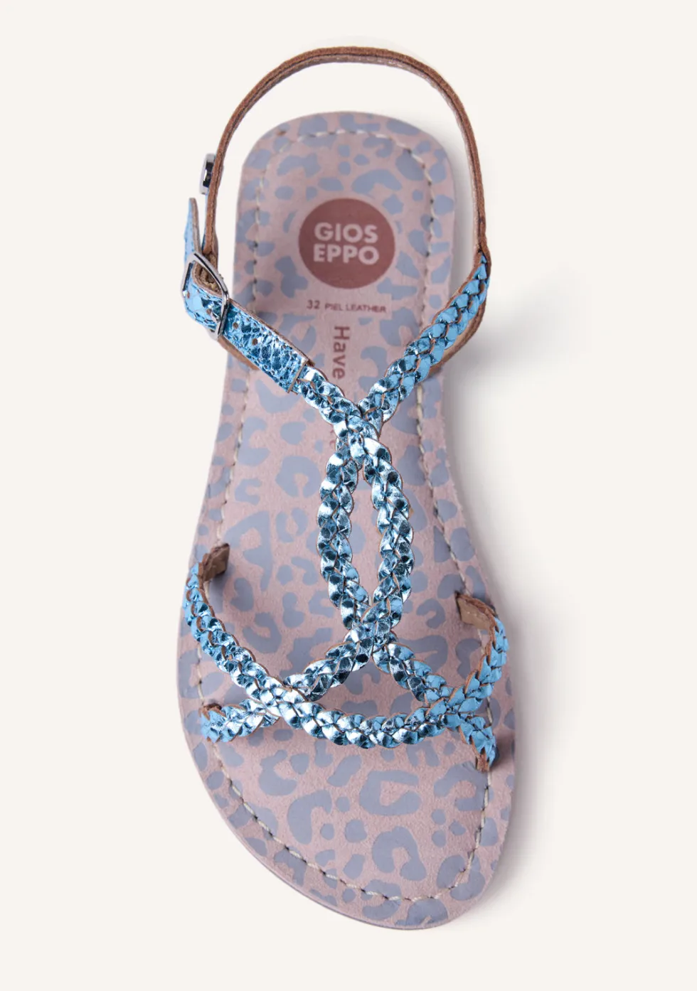 SANDALIAS PIEL TRENZADA BRILLO BODEN