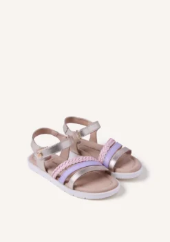 SANDALIAS PIEL TRENZADA BRILLO BUKOBA