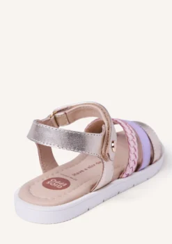 SANDALIAS PIEL TRENZADA BRILLO BUKOBA
