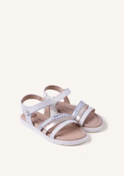 SANDALIAS PIEL TRENZADA BRILLO BUKOBA